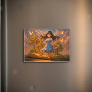 raxxa Glas-Magnet: Anime girl with magical book powers