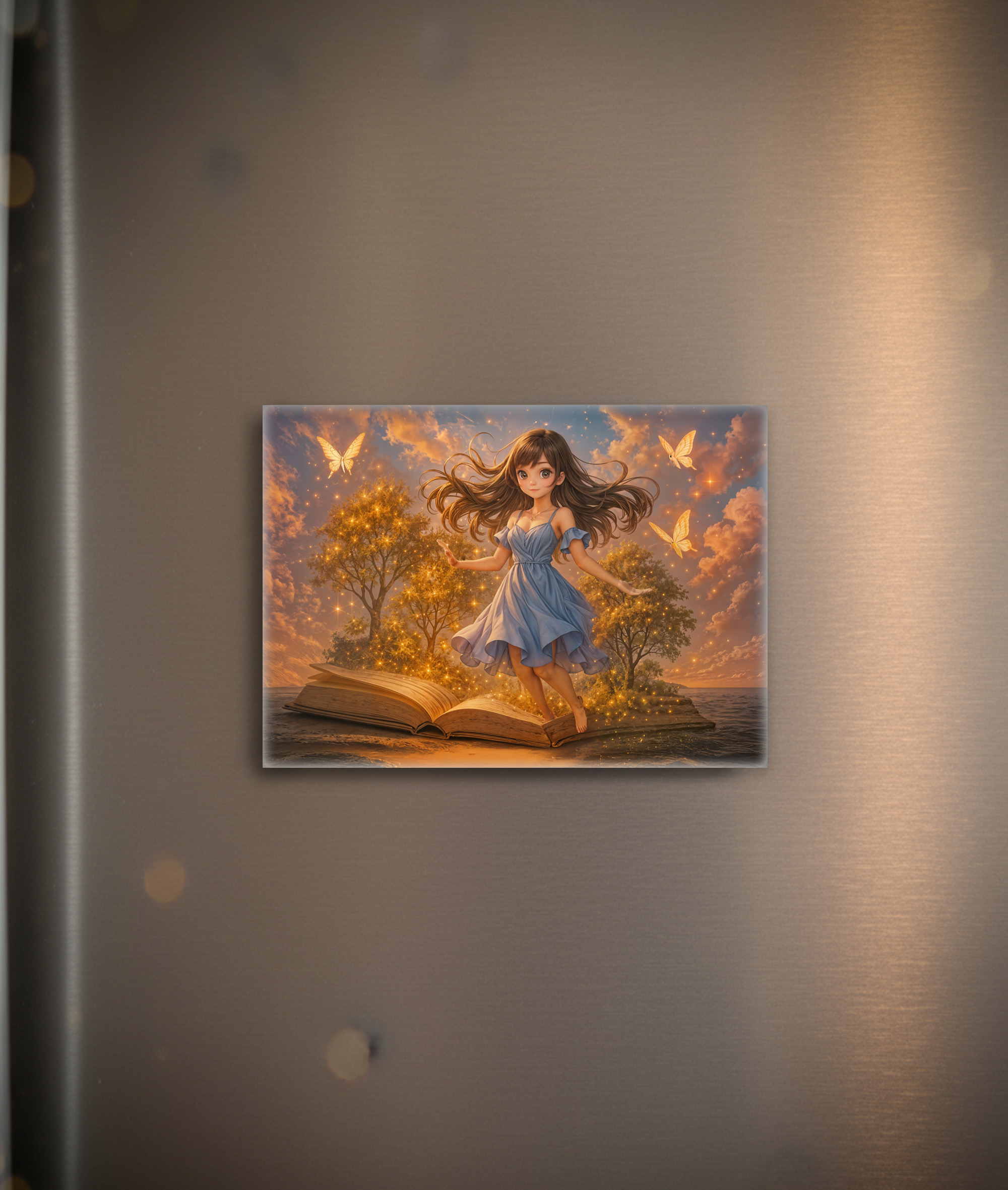 raxxa Glas-Magnet: Anime girl with magical book powers