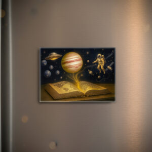raxxa Glas-Magnet: Astronaut floats from cosmic storybook
