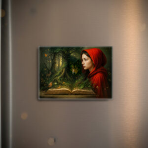 raxxa Glas-Magnet: Red Riding Hood meets wolf in forest
