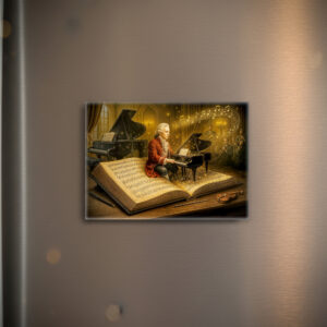 raxxa Glas-Magnet: Mozart music scene from classic book