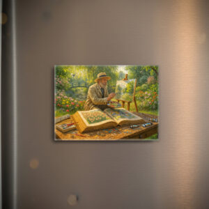 raxxa Glas-Magnet: Painter in garden from art storybook