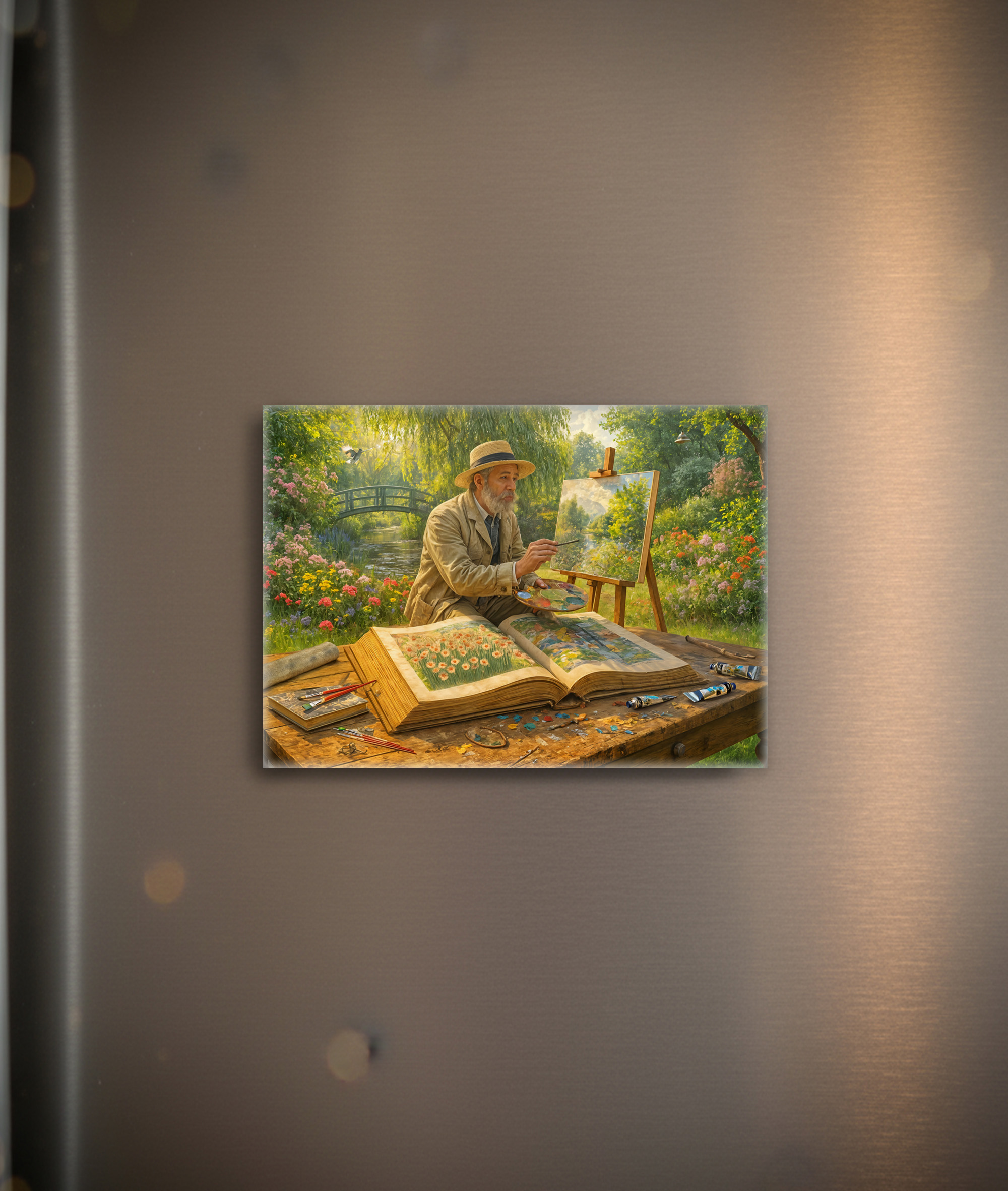 raxxa Glas-Magnet: Painter in garden from art storybook