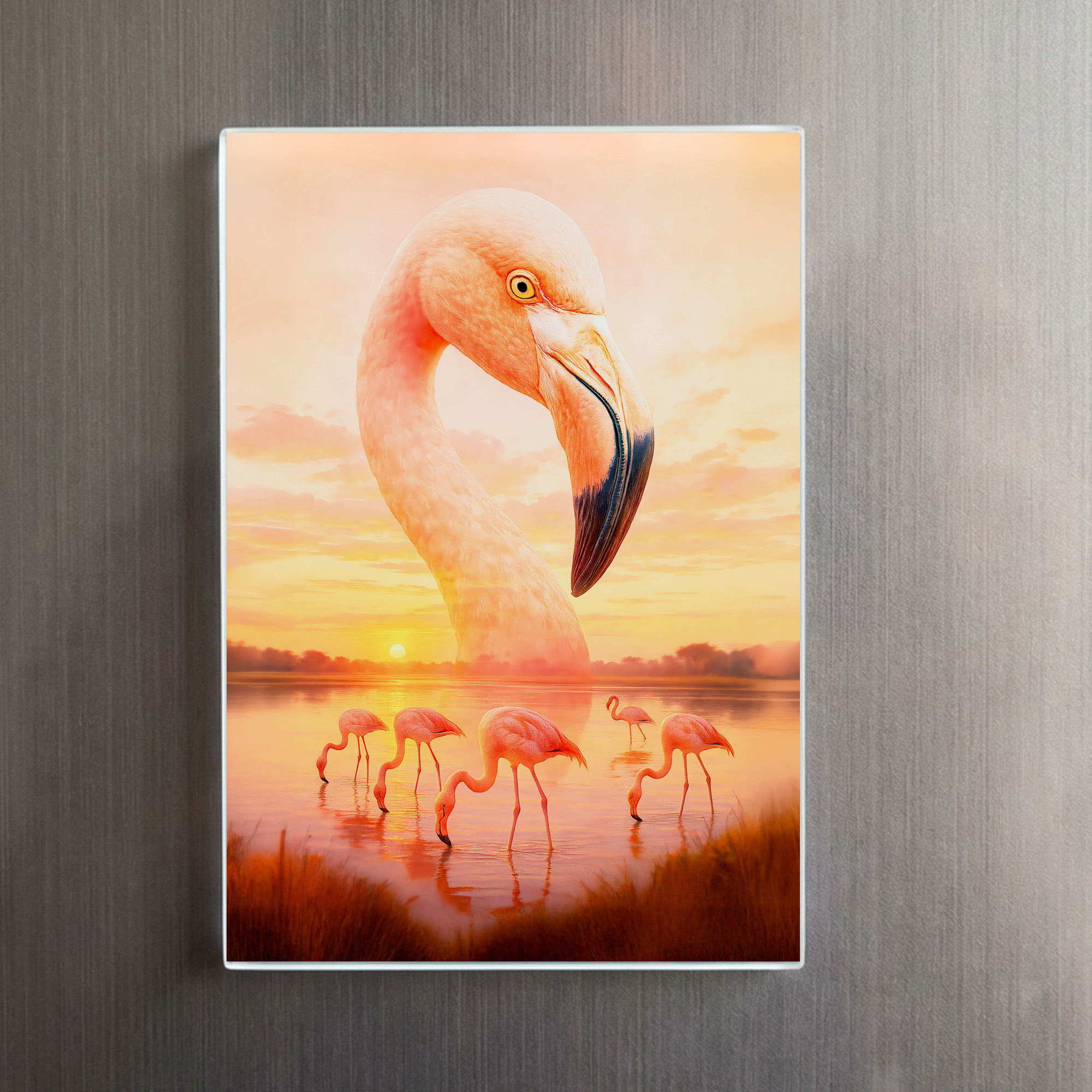 raxxa Glas-Magnet: Double Exposure Portrait of Pink Flamingo - immagine 2