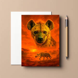 raxxa Postkarte: Double Exposure Portrait of African Hyena