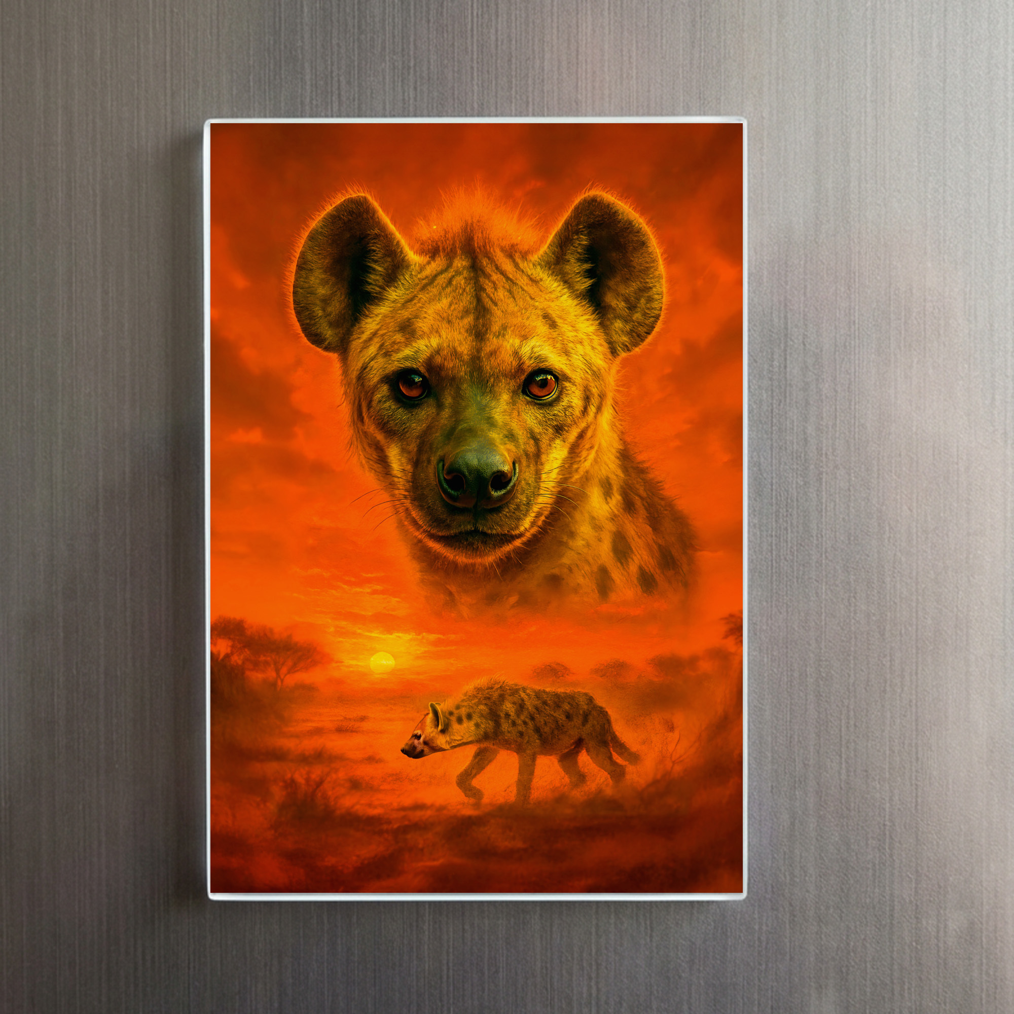 raxxa Glas-Magnet: Double Exposure Portrait of African Hyena - immagine 2