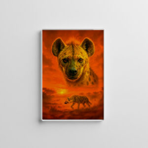 raxxa Glas-Magnet: Double Exposure Portrait of African Hyena