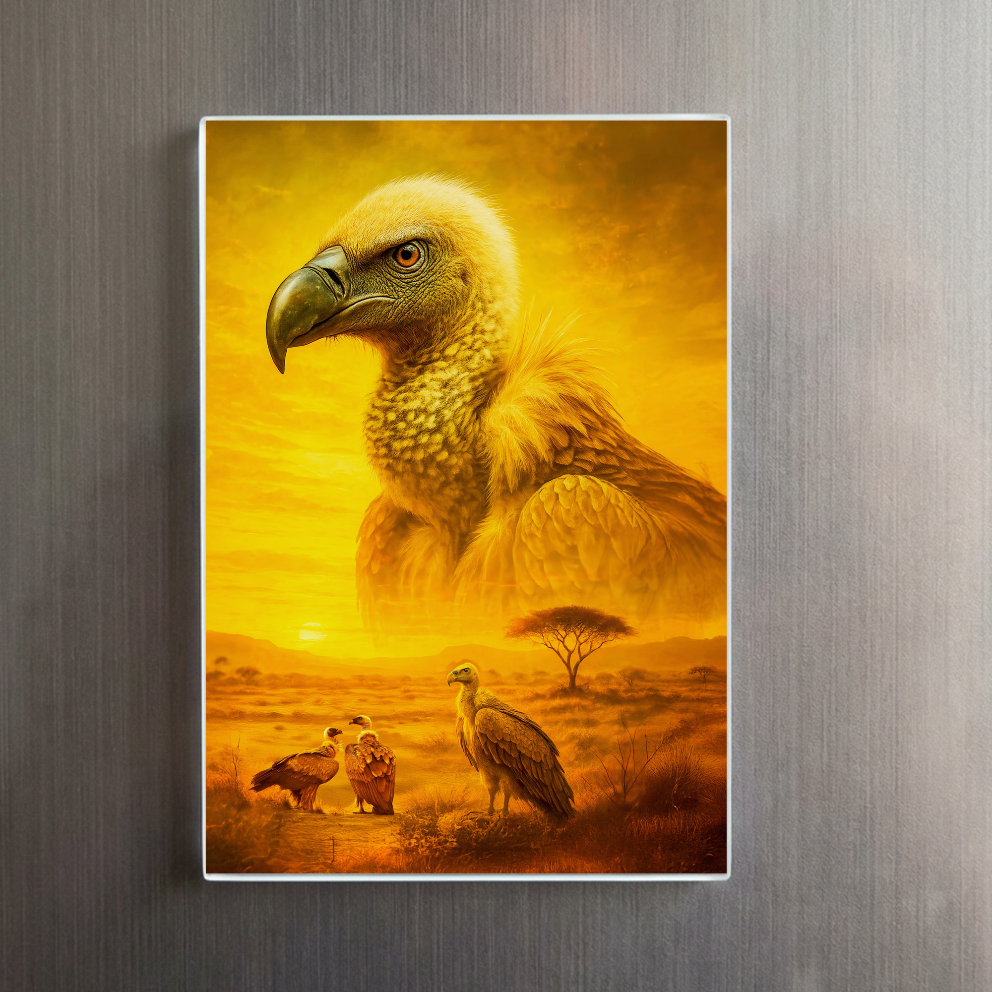 raxxa Glas-Magnet: Double Exposure Portrait of African Vulture – Bild 2