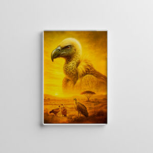 raxxa Glas-Magnet: Double Exposure Portrait of African Vulture