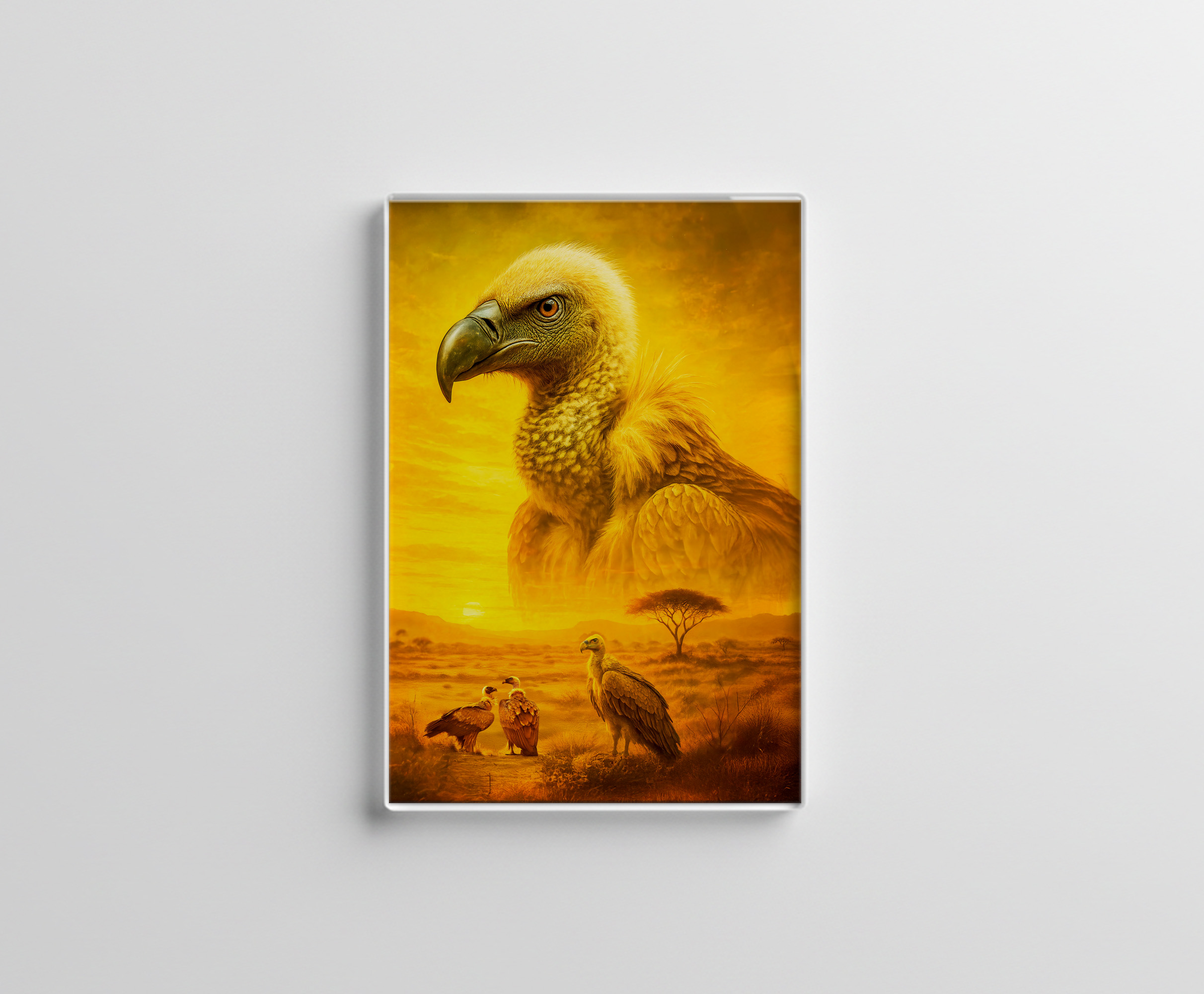 raxxa Glas-Magnet: Double Exposure Portrait of African Vulture