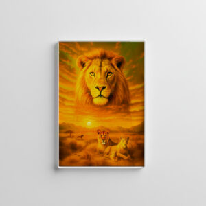 raxxa Glas-Magnet: Double Exposure Portrait of African Lion