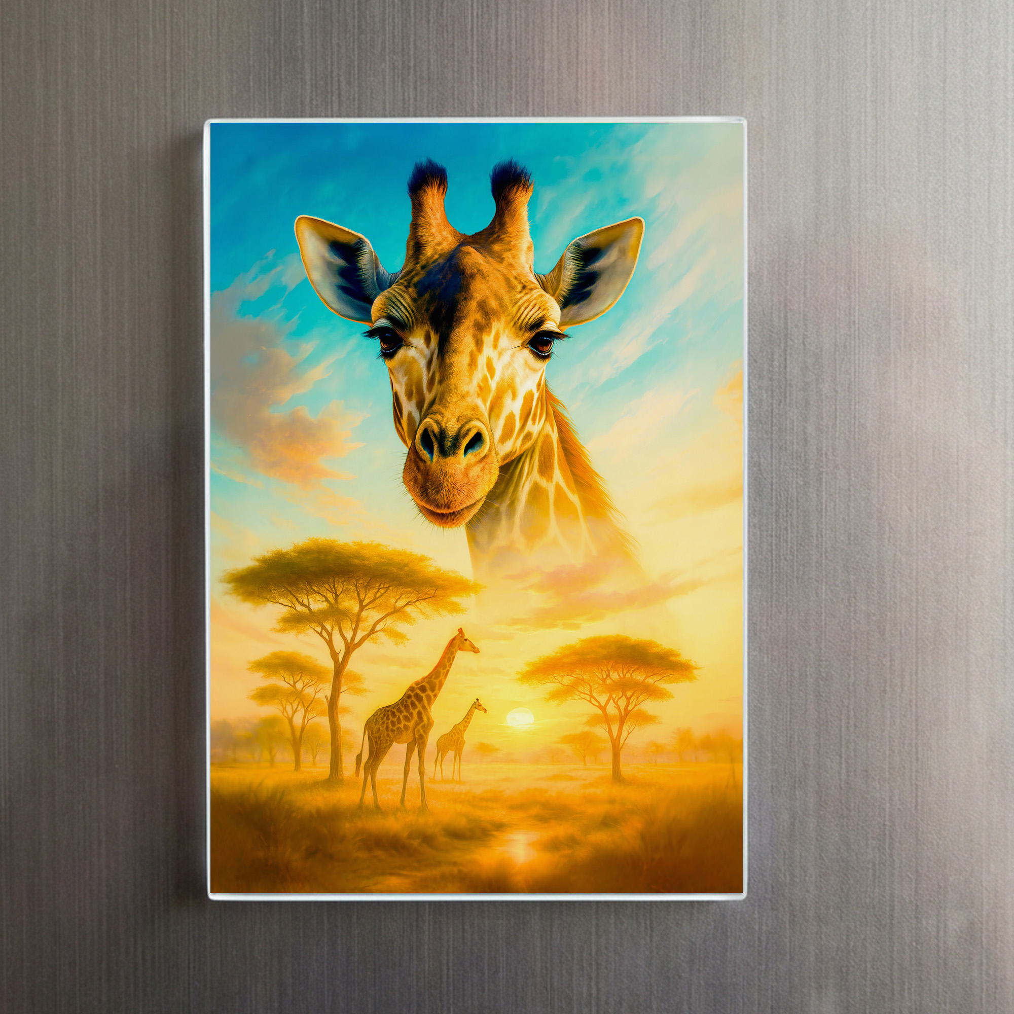 raxxa Glas-Magnet: Double Exposure Portrait of African Giraffe - Imagen 2