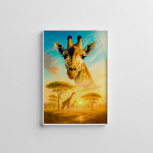 raxxa Glas-Magnet: Double Exposure Portrait of African Giraffe