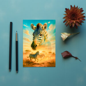 raxxa Postkarte: Double Exposure Portrait of Zebra