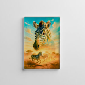raxxa Glas-Magnet: Double Exposure Portrait of Zebra