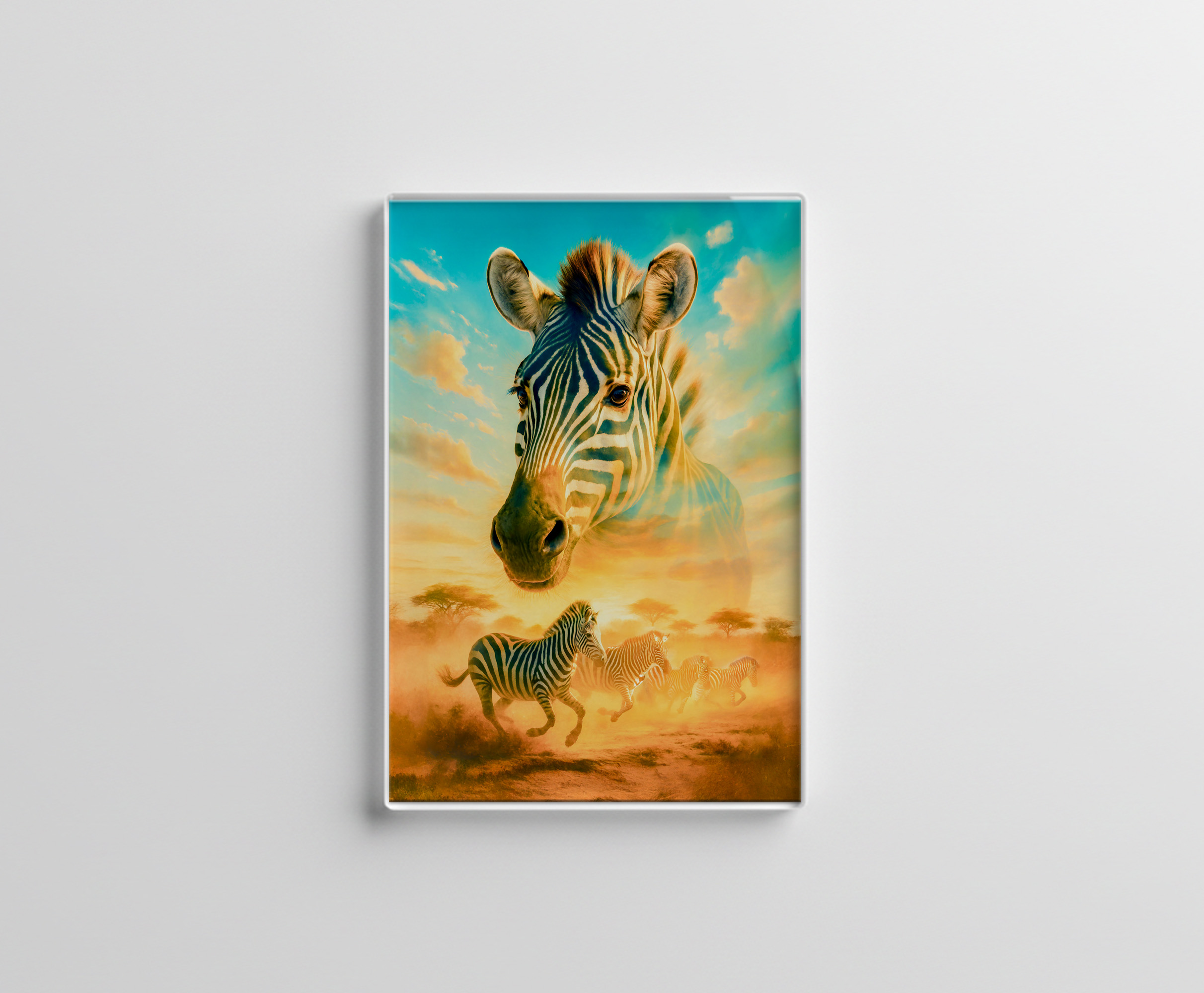 raxxa Glas-Magnet: Double Exposure Portrait of Zebra