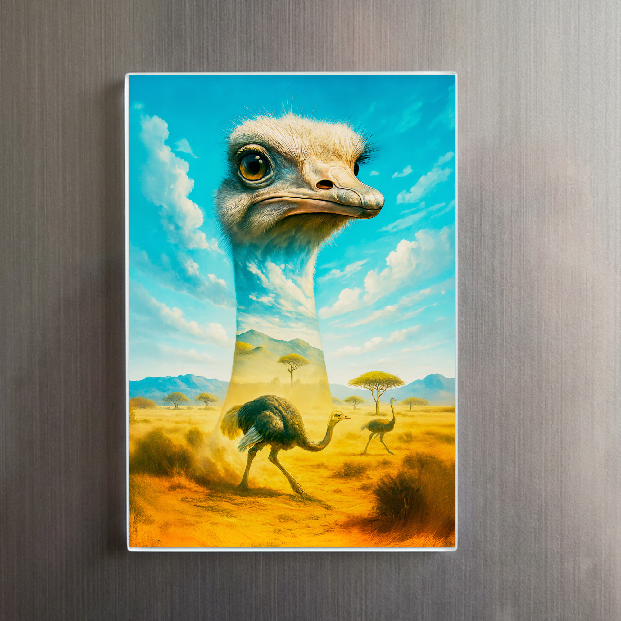 raxxa Glas-Magnet: Double Exposure Portrait of Ostrich - immagine 2