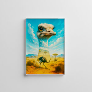 raxxa Glas-Magnet: Double Exposure Portrait of Ostrich