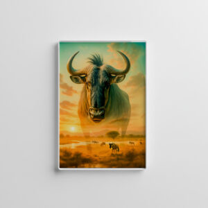 raxxa Glas-Magnet: Double Exposure Portrait of Wildebeest