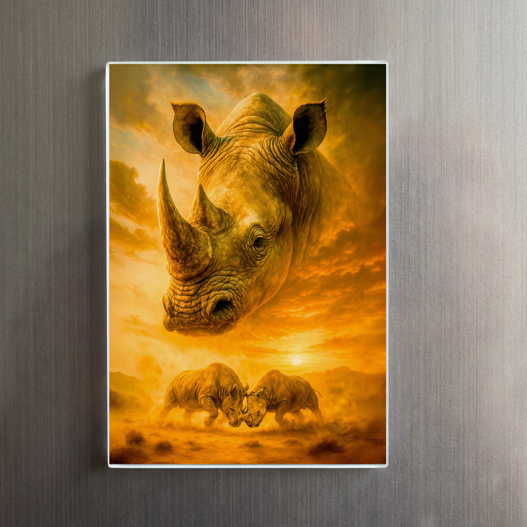 raxxa Glas-Magnet: Double Exposure Portrait of White Rhino – Bild 2