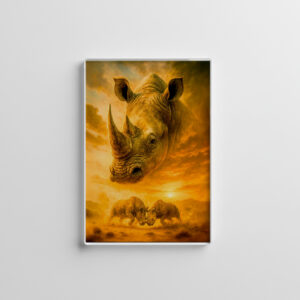 raxxa Glas-Magnet: Double Exposure Portrait of White Rhino