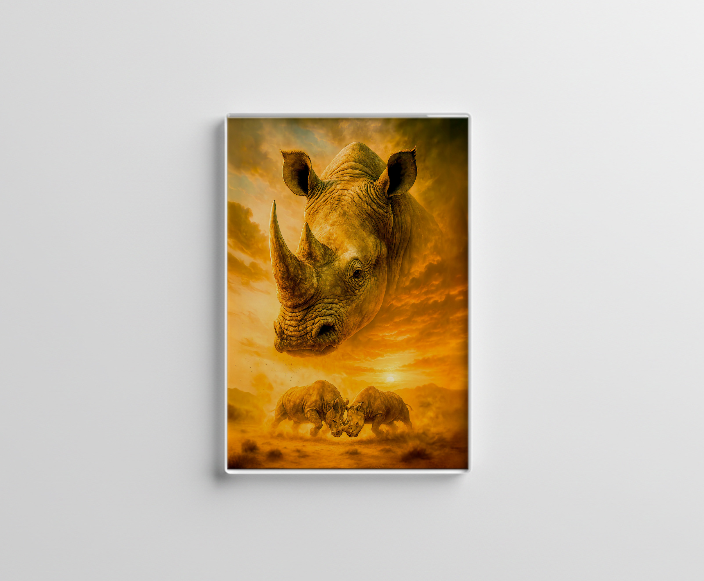 raxxa Glas-Magnet: Double Exposure Portrait of White Rhino