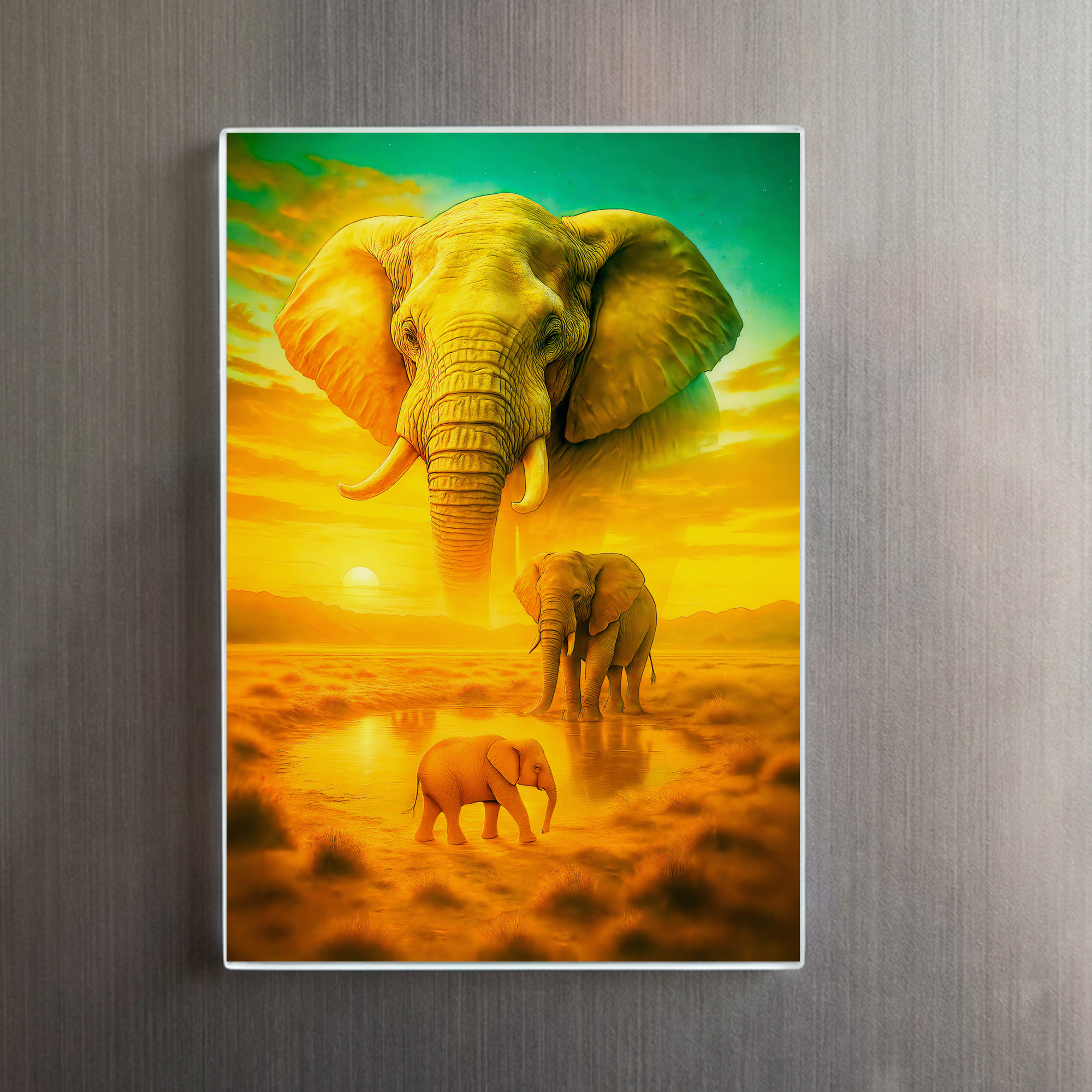 raxxa Glas-Magnet: Double Exposure Portrait of African Elephant – Bild 2
