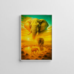 raxxa Glas-Magnet: Double Exposure Portrait of African Elephant