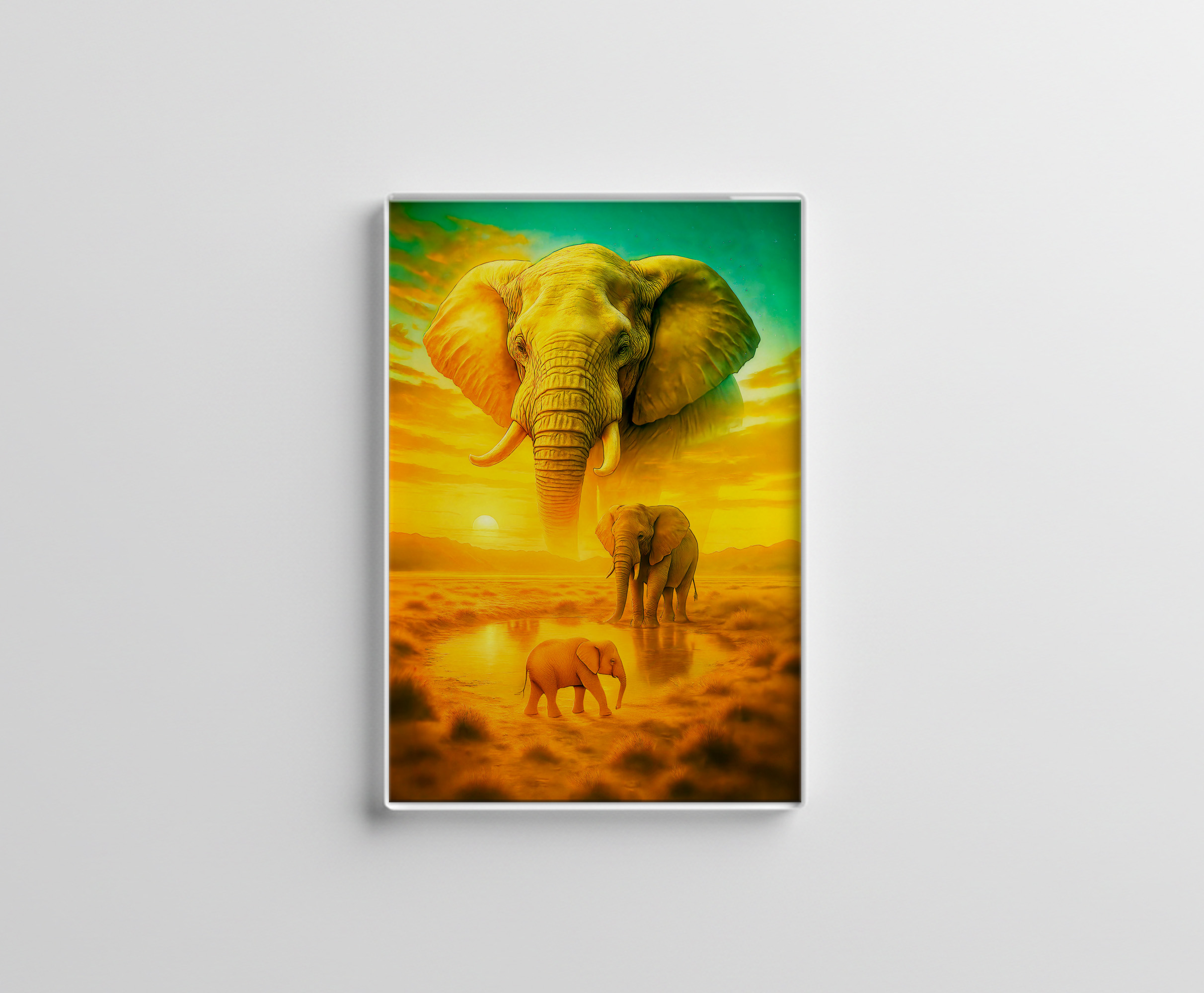 raxxa Glas-Magnet: Double Exposure Portrait of African Elephant