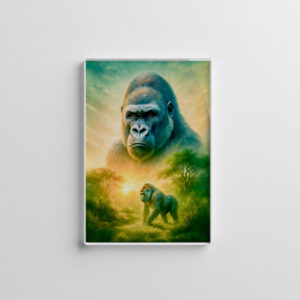 raxxa Glas-Magnet: Double Exposure Portrait of Mountain Gorilla