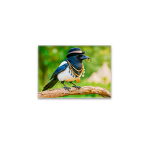 raxxa Glas-Magnet: Magpie Covered in Jewelry and Gems