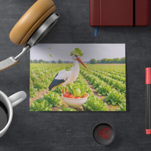 raxxa Postkarte: Stork Standing Awkwardly in Salad Patch