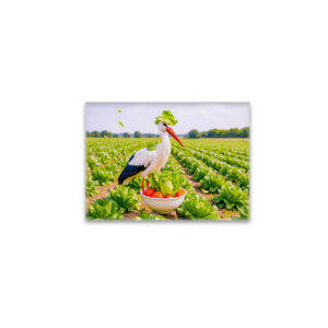 raxxa Glas-Magnet: Stork Standing Awkwardly in Salad Patch