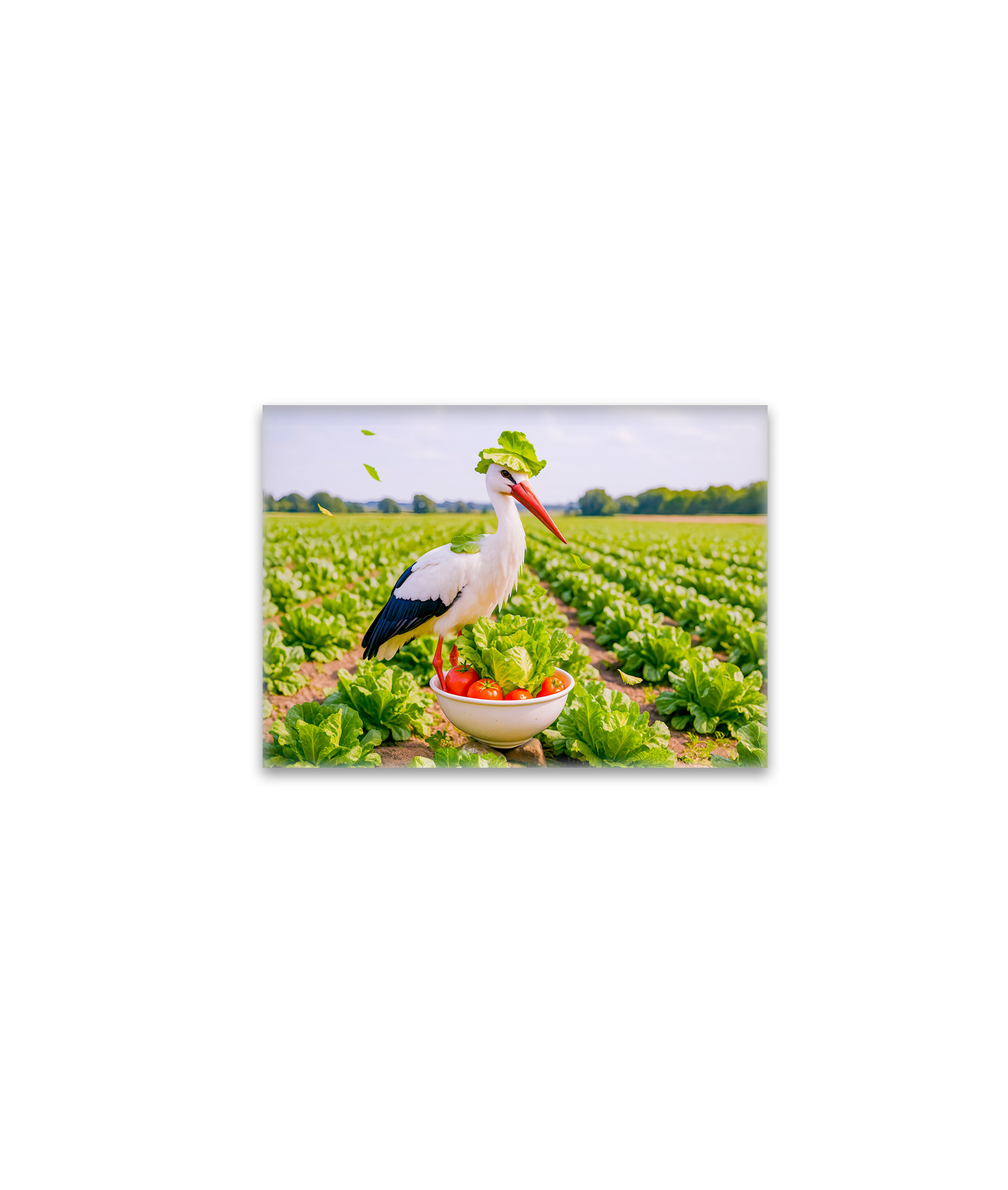 raxxa Glas-Magnet: Stork Standing Awkwardly in Salad Patch