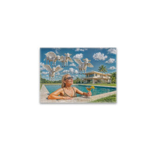 raxxa Glas-Magnet: Rich Woman Watches Flying Cows from Pool