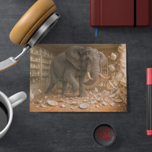 raxxa Postkarte: Elephant Rampages Through China Shop