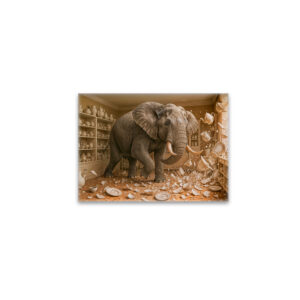 raxxa Glas-Magnet: Elephant Rampages Through China Shop