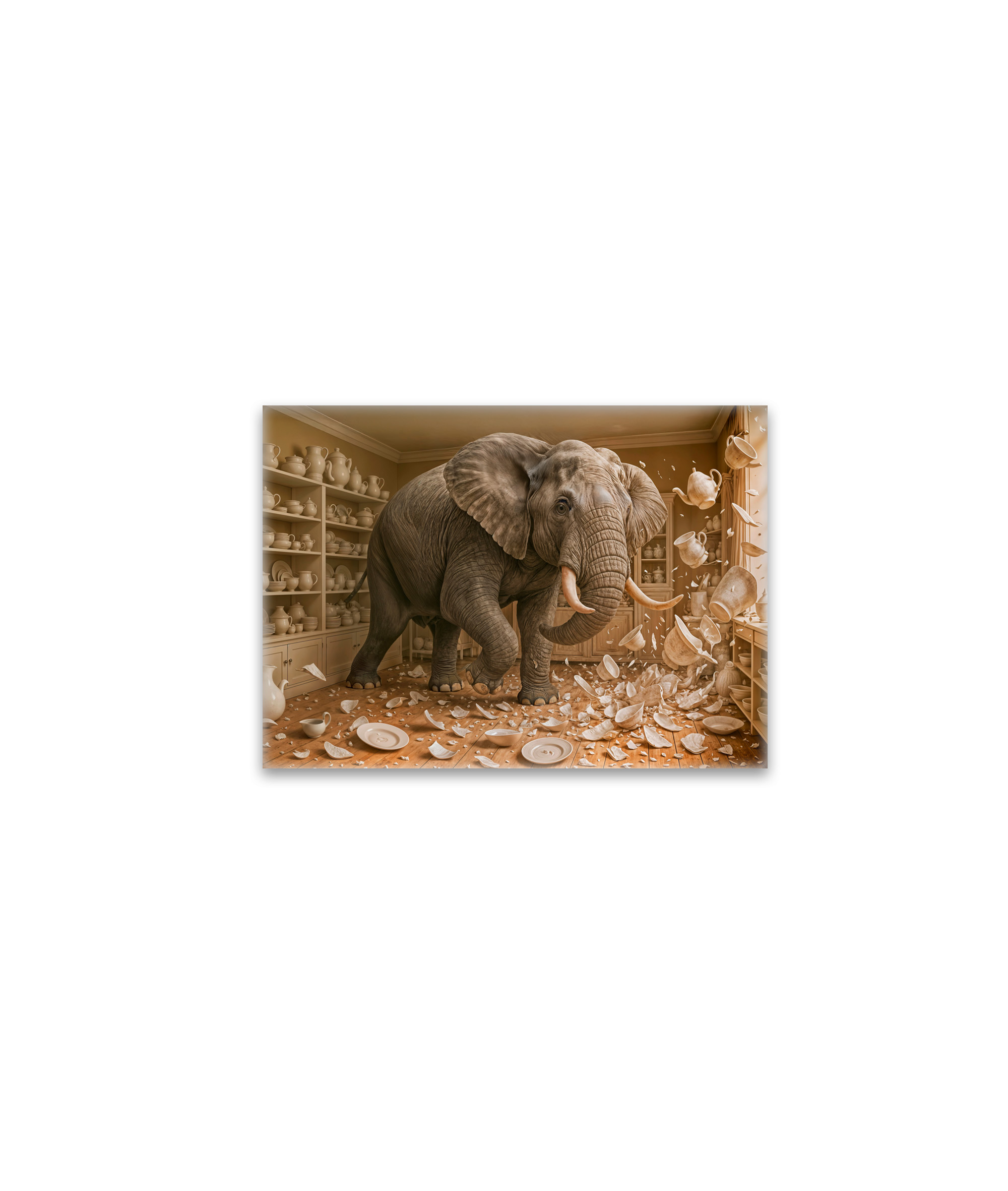raxxa Glas-Magnet: Elephant Rampages Through China Shop