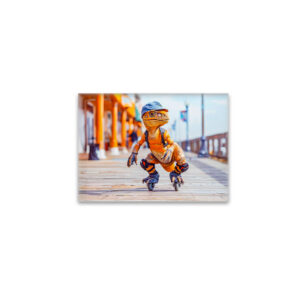raxxa Glas-Magnet: Dinosaur on Inline Skates
