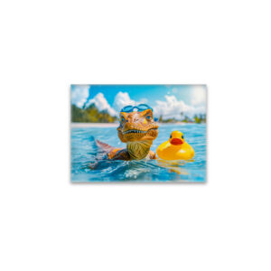 raxxa Glas-Magnet: Dino Bathing with Rubber Duck