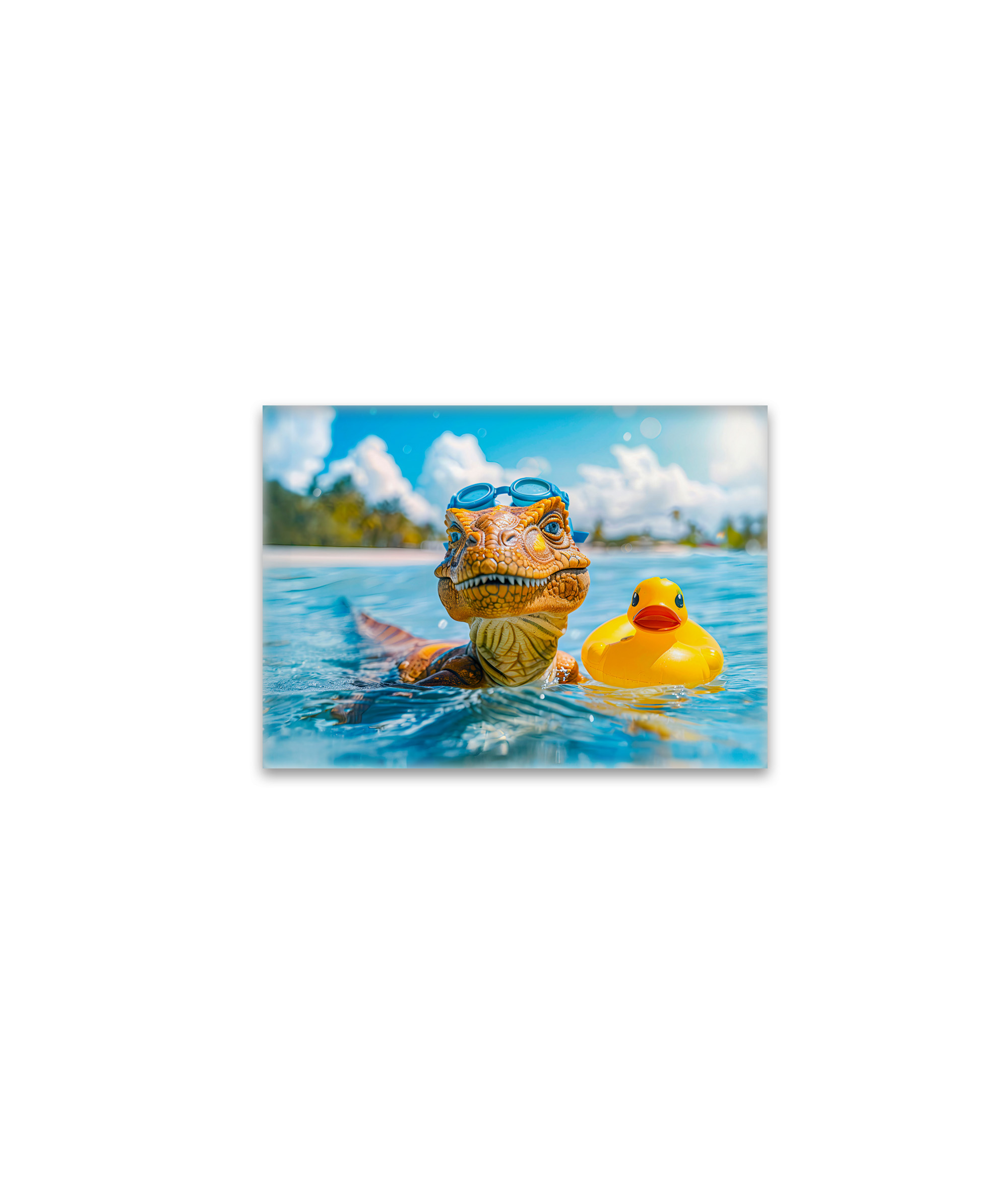 raxxa Glas-Magnet: Dino Bathing with Rubber Duck