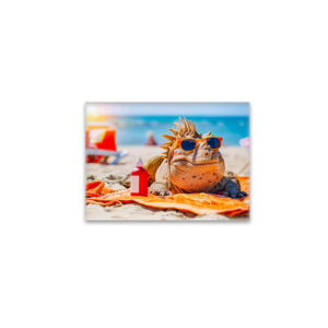 raxxa Glas-Magnet: Dino Sunbathing on Sand