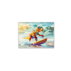 raxxa Glas-Magnet: Dinosaur Surfing Big Wave