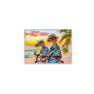 raxxa Glas-Magnet: Dinosaurs Biking at Sunset