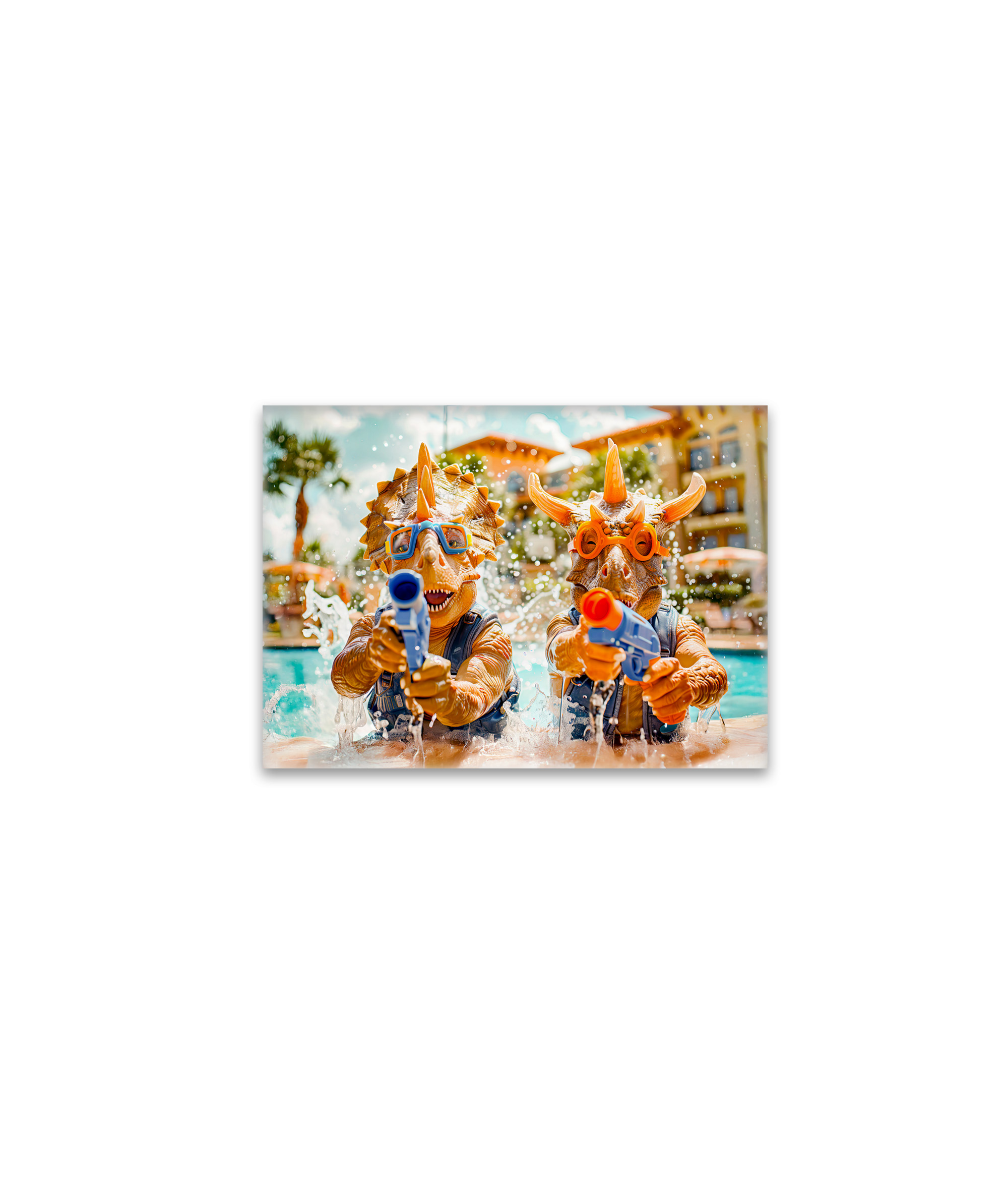 raxxa Glas-Magnet: Dinosaurs Water Fight on Beach