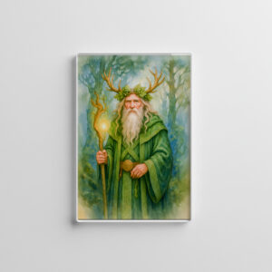 raxxa Glas-Magnet: Celtic forest druid with antler crown
