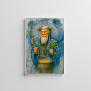 raxxa Glas-Magnet: Wise Celtic druid with magic cauldron