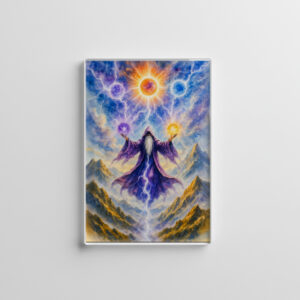 raxxa Glas-Magnet: Celtic druid summoning elemental powers