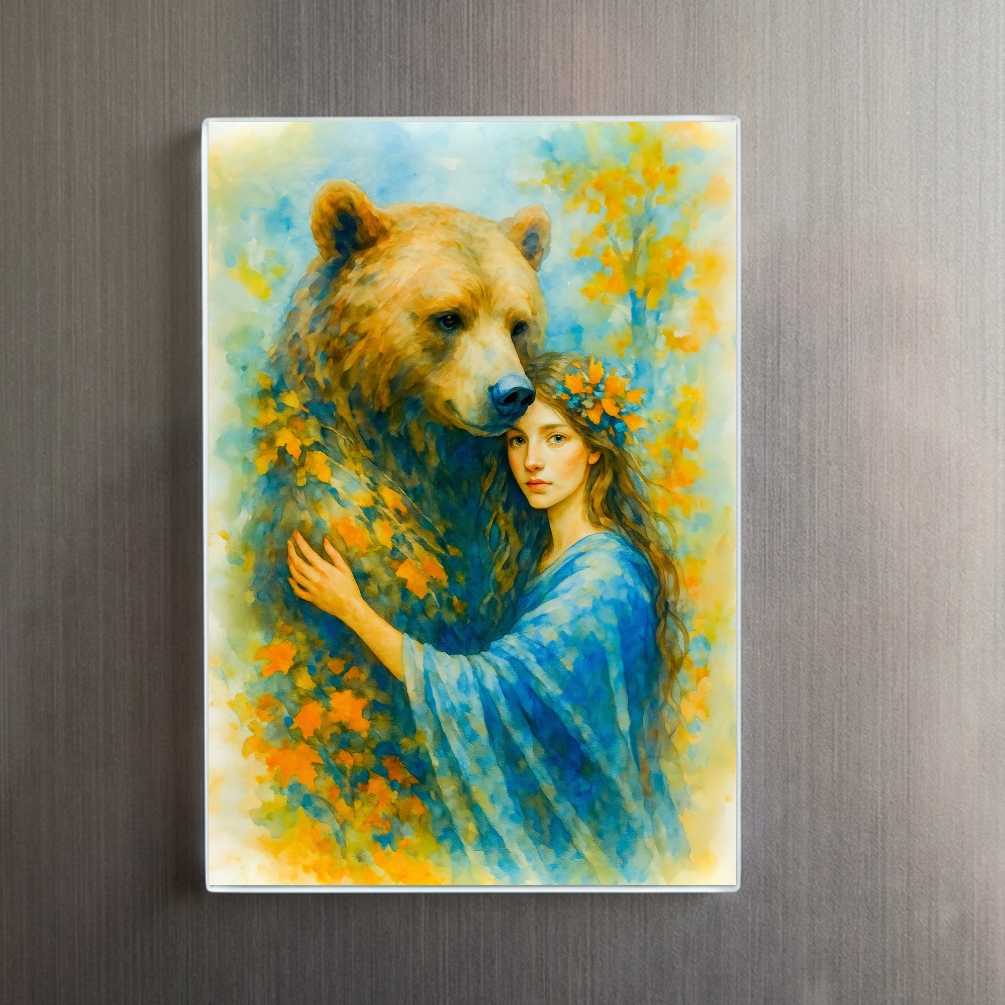raxxa Glas-Magnet: Celtic druidess with spirit bear - Imagen 2