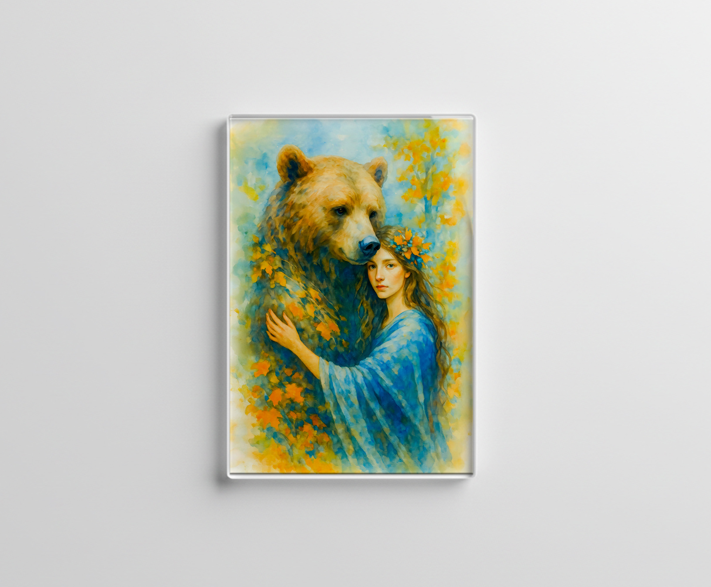 raxxa Glas-Magnet: Celtic druidess with spirit bear